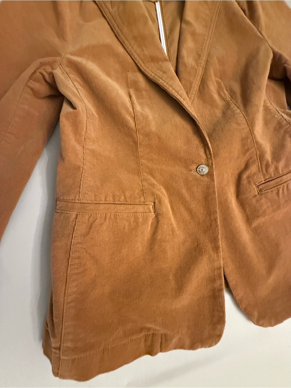 Vintage Gloria Vanderbilt Corduroy Blazer Camel Preppy Brown Stretch Jacket S - Picture 13 of 17